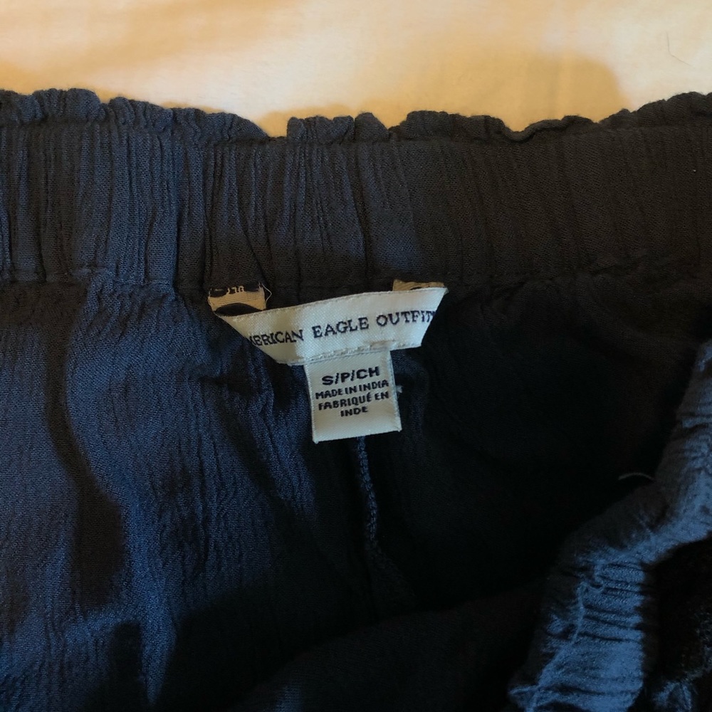 Navy soft shorts with lace trim - Picture 3 of 4